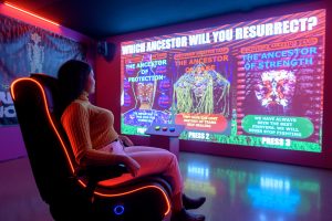 Danielle Brathwaite-Shirley, 'WE ARE HERE BECAUSE OF THOSE THAT ARE NOT' (2020). Installation view at GENDERS group exhibition. Photo by David Tett Courtesy Science Gallery, London.