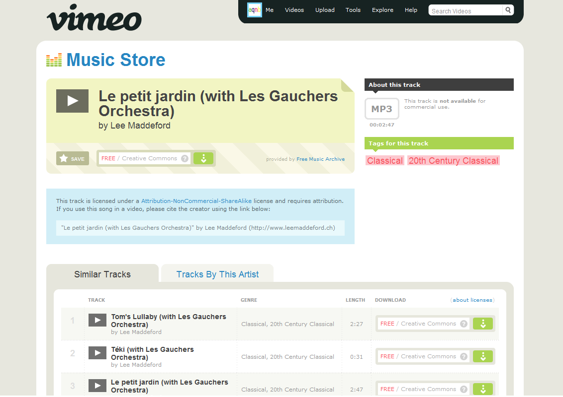 Vimeo Music Store