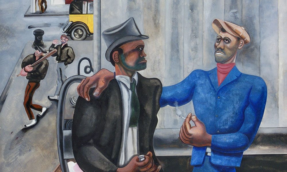 Harlem Scene (detail), 1934-5, Watercolour on paper
