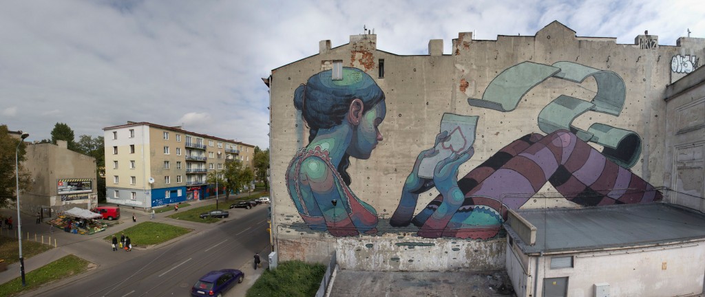 One of ARYZ's latest walls in Lodz, Poland