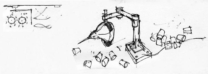 Jetsam preliminary drawing by Tom Lewis