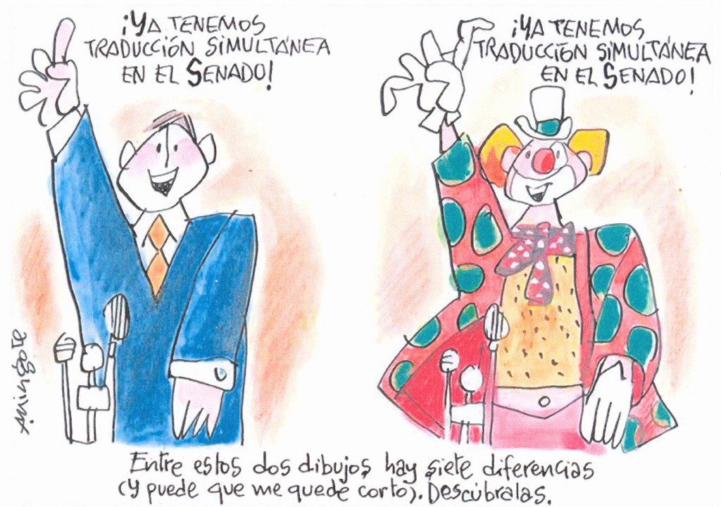 We finally have simultaneous translation in the senate - find the 7 differences - Mingote We finally have simultaneous translation in the senate - find the 7 differences - Mingote