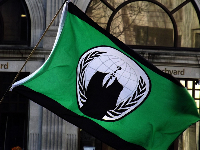 Anonymous Flag in London (photo via Bill Kavanagh)