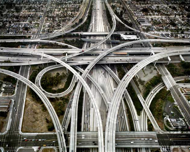 Highway #1, Intersection 105 & 110, Los Angeles, California, USA 2003 © Edward Burtynsky Courtesy Nicholas Metivier, Toronto - Flowers,London