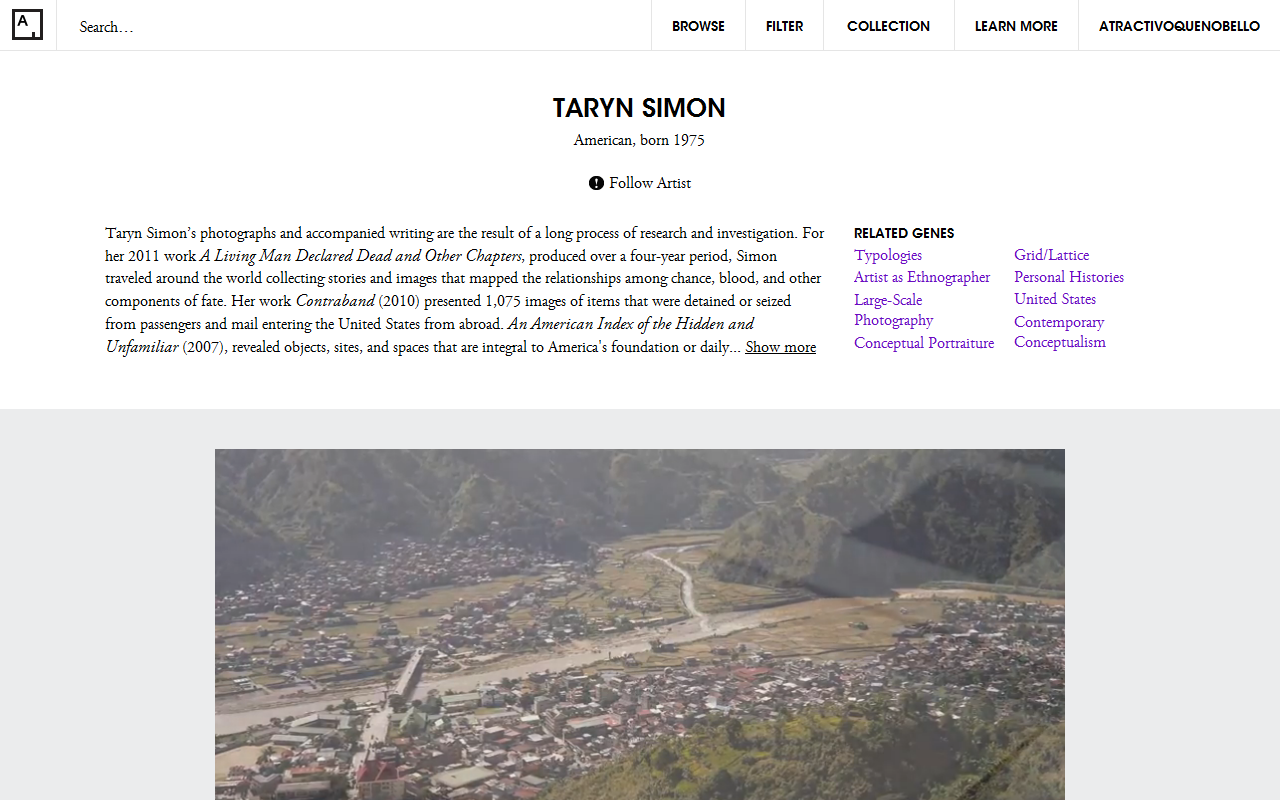 Taryn Simon - art.sy profile page