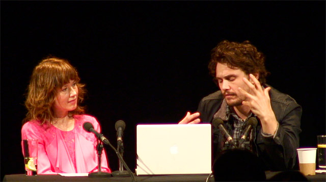 James Franco and Katie Puckrik at Quickfire talk. Image courtesy of ICA.