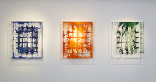 Installation of Rob and Nick Carter’s works in The Materiality of Paint at Fine Art Society Contemporary. Image courtesy of FAS London.