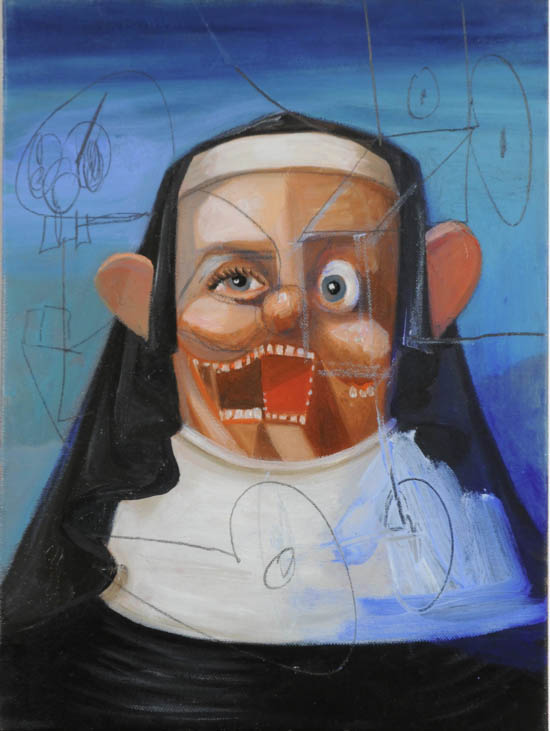 George Condo, The Nun, 2007 (image via Catherine Houard Gallery)