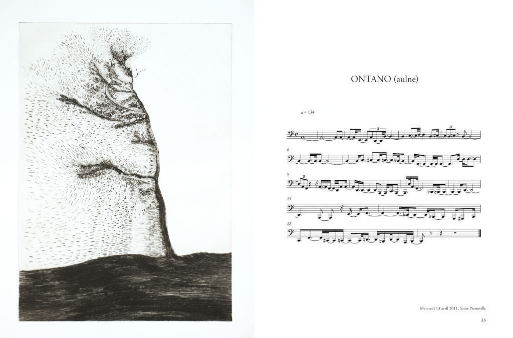 Giuseppe Penone - (Bernard Chauveau Editeur) Transcription musicale (image via BCE)