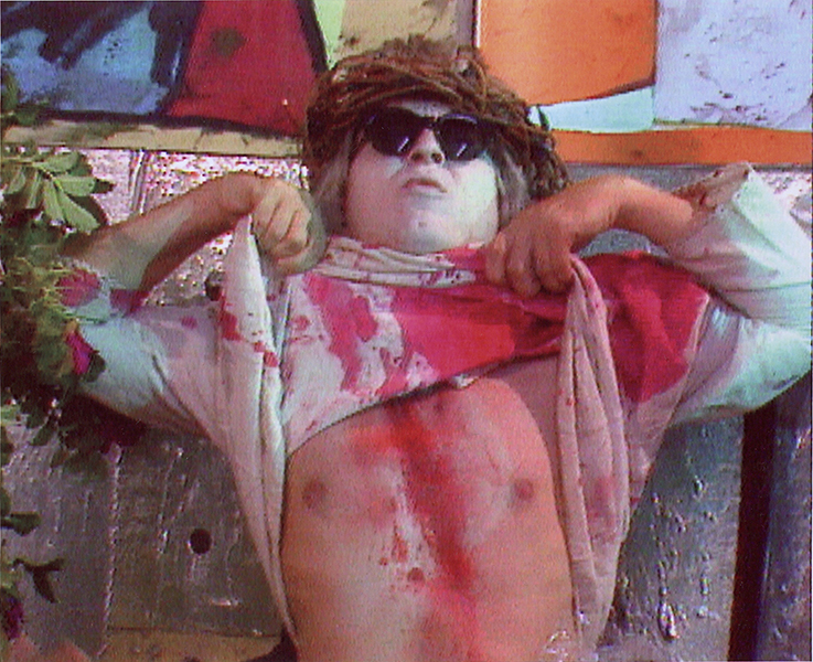 Still from Terese Schulmeister's Andy's Cake 1993 (via Art Konzett) 