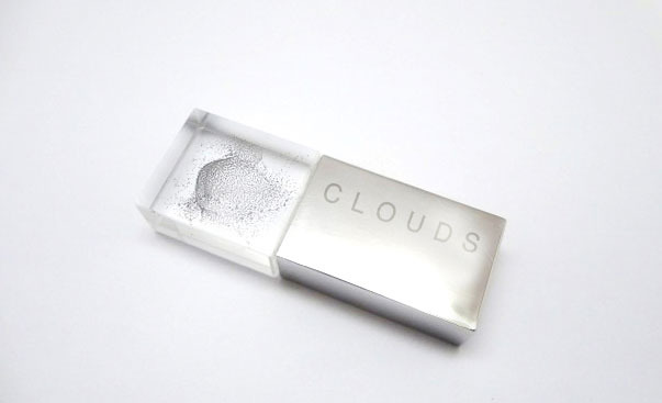 CLOUDS Data capsule with laser etched 3D pointcloud (image via Clouds KS)