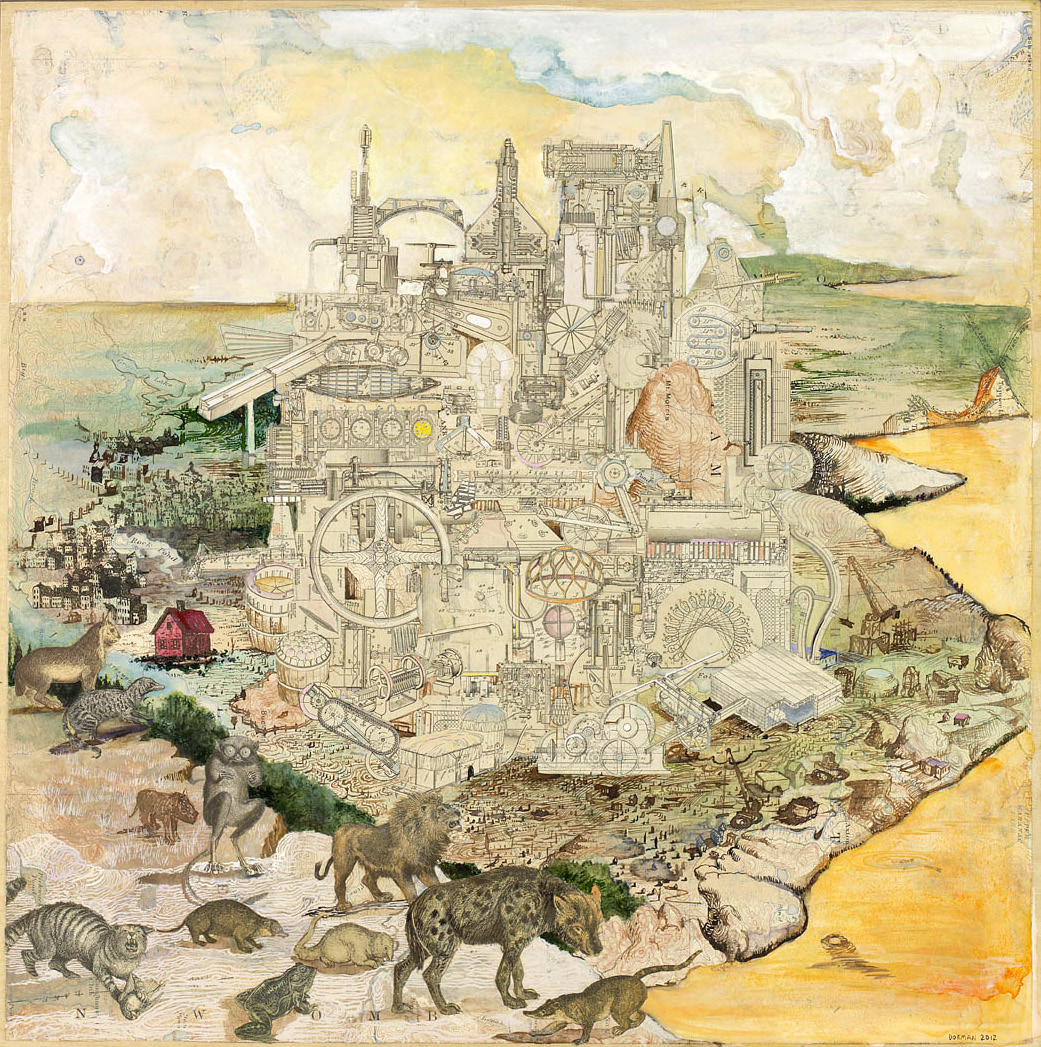 Josh Dorman -Little Babel, 2012, ink (image via JMGallery) Josh Dorman -Little Babel, 2012, ink (image via JMGallery)