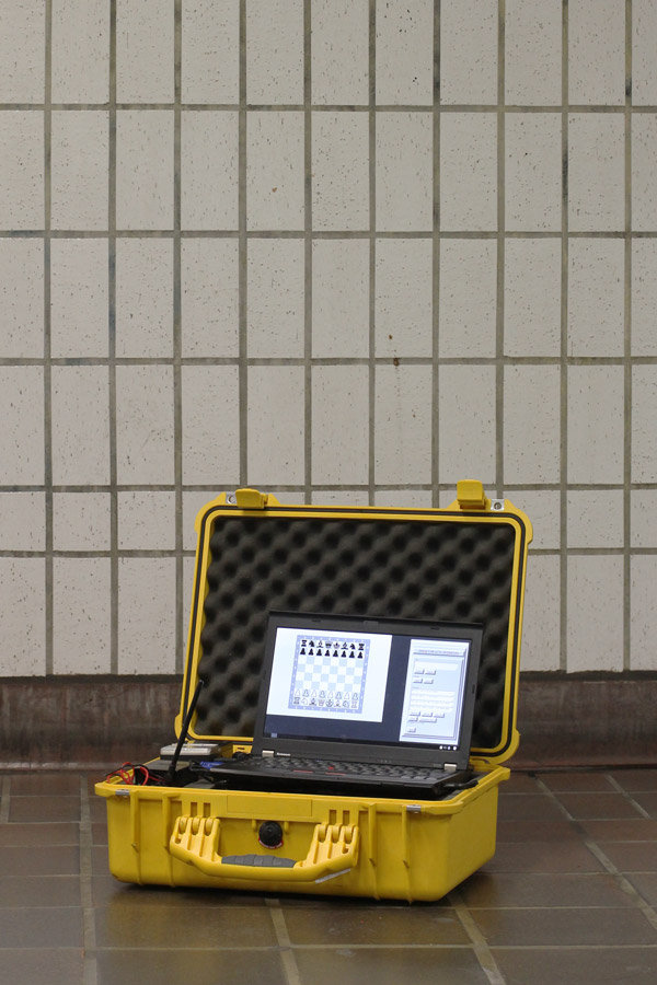 Suitcase from !Mediengruppe Bitnik’s surveillance chess (image via Bitnik)