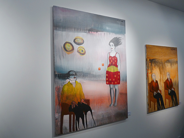 Dominique Albertelli, ‘Au-delà des mots’ (left) and ‘Les rêveurs’ (right), 2012, image courtesy of the Charlot Gallery