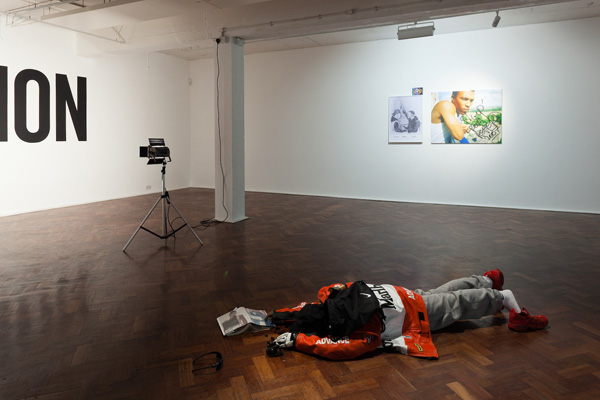 Dean Blunt, Brixton 28s. Install view. Image courtesy of [ space ]. Photo by Lewis Ronald.