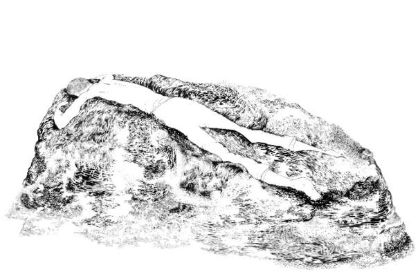 Abdelkader Benchamma - Pile (without regret) - 2009 - pen and ink on paper - 190x130cm - ©Abdelkader Benchamma, courtesy galerie du jour agnès b