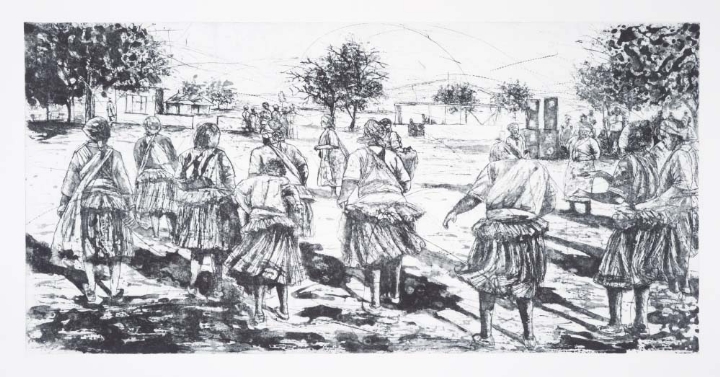 Kutva laha uyaka kona swinikoka kutiva e Vutouwini bymunhu II Etching  - Courtesy of John Martin Gallery