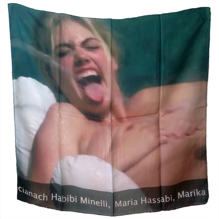 18+, 'Bitch' (2014). Silk scarf. Courtesy the artists.