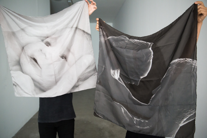 18+ with silk scarves. Photo by Hiroshi Clark. Courtesy the artists.