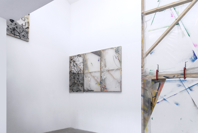 Antoine Donzeaud, 'Untitled PE (Caring 01, 02, 03, 04, 05, 06)'. Installation view. Courtesy the artist.