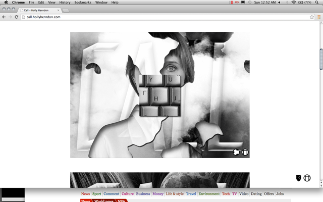 Metahaven x Holly Herndon, 'call.hollyherndon.com' (2014). Screen capture courtesy Metahaven.