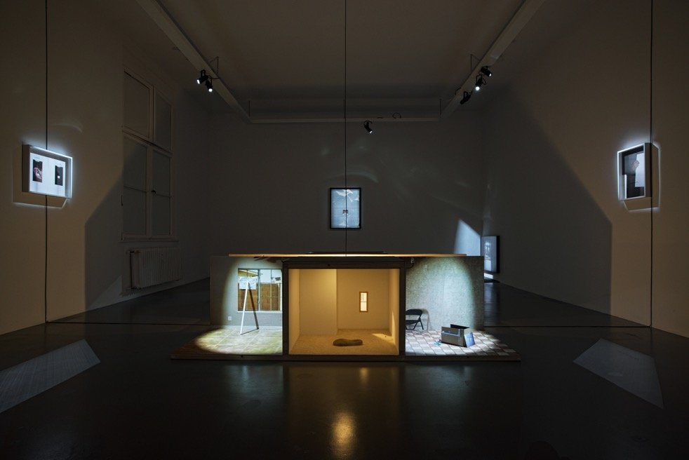 Aaron Graham + Bryan Morello, Send Cycle (2015). Exhibition view. Courtesy Neumeister Bar-Am.
