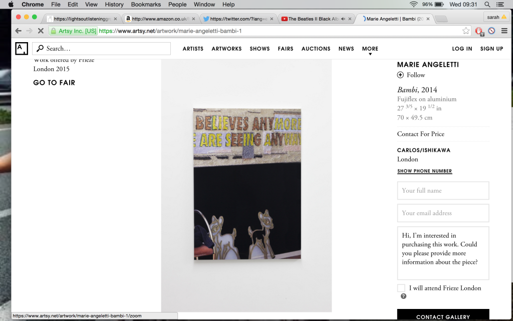 Marie Angeletti, 'Bambi' (2014). Screenshot.