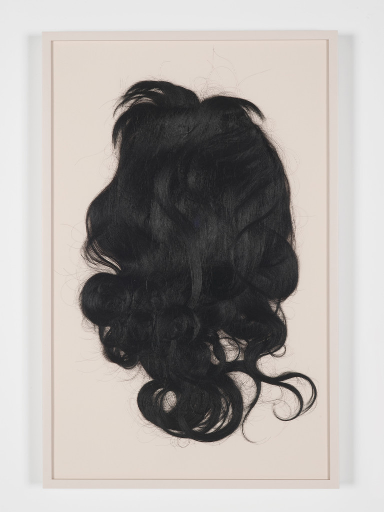 Nina Beier, 'Long Waves-to-Frizz Tousle' (2015). Installation view. Courtesy Laura Bartlett Gallery, London.