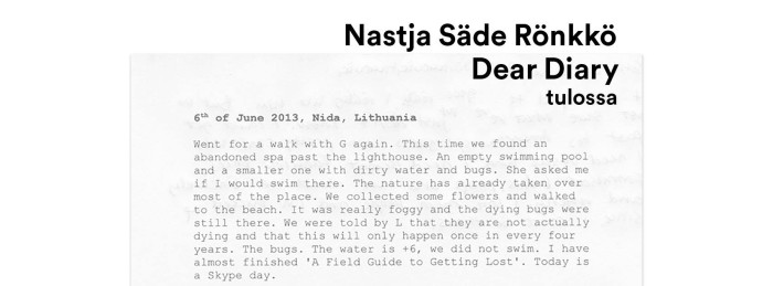 Nastja Säde Rönkkö, Dear Diary Exhibition event image (2016). Courtesy Saariaho Järvenpää and the artist.