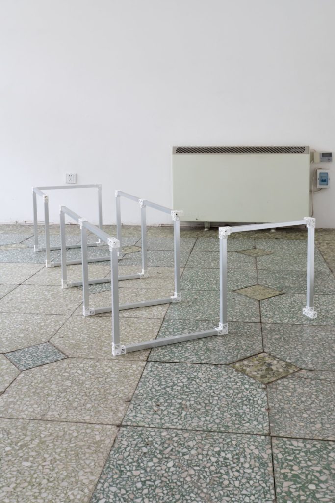 Yuki Kishino, 'Volume No. 5, 6 & 7 (rearranged by Jenifer Nails)' (2016). Installation detail. Courtesy the artist, Jenifer Nails, Frankfurt, + I:Project Space, Beijing.